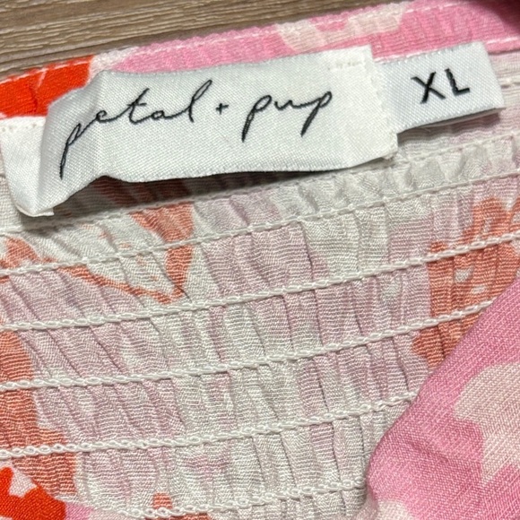 🔥🔥🔥Petal & Pup Pink and White Square Neck Mini Dress Size: XL🔥🔥🔥 - Picture 3 of 5